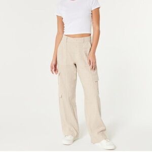 Hollister Women's Tan Wide Leg Cargo Pants